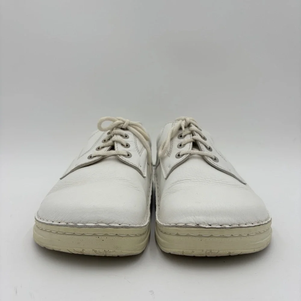 BIRKENSTOCK White Leather Lace-up Shoes Oxfords Germany Womens Size 10 Mens 8